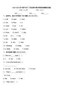 2023-2024学年黄平县三下英语期中教学质量检测模拟试题含答案