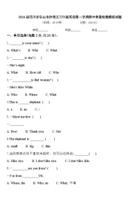 2024届四川省乐山市沙湾区三年级英语第二学期期中质量检测模拟试题含答案