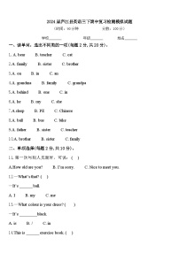 2024届庐江县英语三下期中复习检测模拟试题含答案