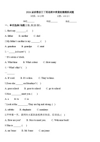 2024届承德县三下英语期中质量检测模拟试题含答案