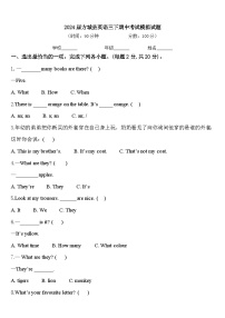 2024届方城县英语三下期中考试模拟试题含答案