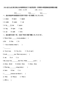 2024届文山壮族苗族自治州麻栗坡县三年级英语第二学期期中质量跟踪监视模拟试题含答案