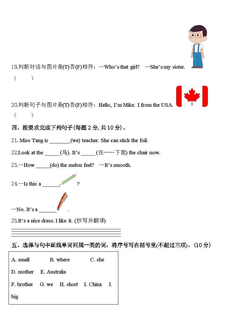 2024届梧州市蝶山区三下英语期中检测模拟试题含答案第3页