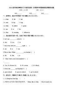 2024届河南省舞钢市三年级英语第二学期期中质量跟踪监视模拟试题含答案