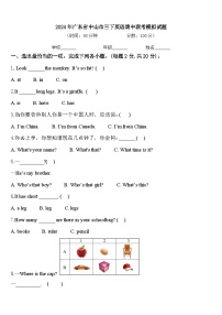 2024年广东省中山市三下英语期中联考模拟试题含答案