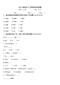 2024年桓台县三下英语期中统考试题含答案