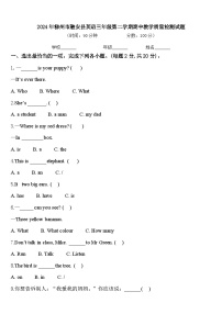 2024年柳州市融安县英语三年级第二学期期中教学质量检测试题含答案