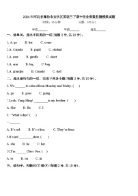 2024年河北省廊坊市安次区英语三下期中学业质量监测模拟试题含答案