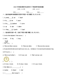 2024年河南省焦作市沁阳市三下英语期中经典试题含答案