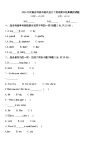 2024年河南省开封市尉氏县三下英语期中经典模拟试题含答案