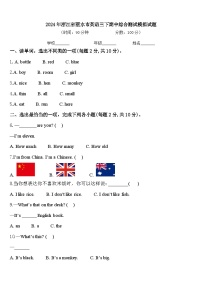 2024年浙江省丽水市英语三下期中综合测试模拟试题含答案