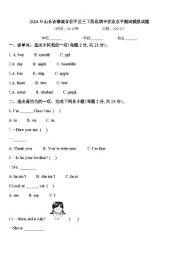 2024年山东省聊城市茌平区三下英语期中学业水平测试模拟试题含答案