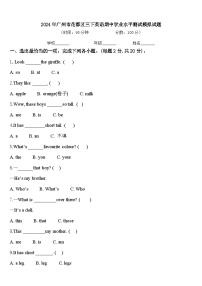 2024年广州市花都区三下英语期中学业水平测试模拟试题含答案