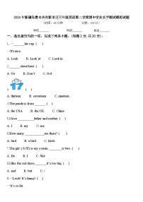 2024年新疆乌鲁木齐市新市区三年级英语第二学期期中学业水平测试模拟试题含答案