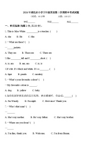 2024年湖北省小学三年级英语第二学期期中考试试题含答案