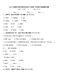 2024年湖南省邵阳市新邵县英语三年级第二学期期中检测模拟试题含答案