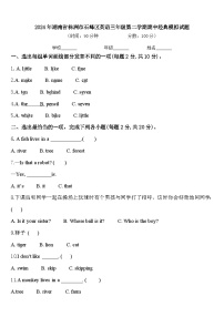 2024年湖南省株洲市石峰区英语三年级第二学期期中经典模拟试题含答案