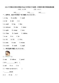 2024年甘肃省庆阳市西峰区肖金小学英语三年级第二学期期中教学质量检测试题含答案