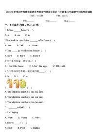 2024年贵州省黔西南布依族苗族自治州望谟县英语三年级第二学期期中达标检测试题含答案