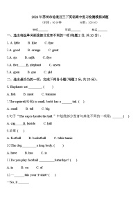 2024年苏州市沧浪区三下英语期中复习检测模拟试题含答案