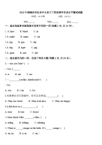 2024年湖南省怀化市中方县三下英语期中学业水平测试试题含答案