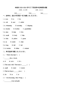 丰城市2023-2024学年三下英语期中经典模拟试题含答案