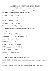 六安市霍邱县2024年英语三年级第二学期期中检测试题含答案