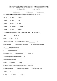 云南省红河哈尼族彝族自治州红河县2024年英语三下期中调研试题含答案