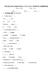 内蒙古通辽市科左中旗舍伯吐镇中心小学2024届三下英语期中复习检测模拟试题含答案