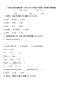 吉林省白城市通榆县第一大学区2024年英语三年级第二学期期中预测试题含答案