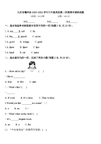 大庆市肇州县2023-2024学年三年级英语第二学期期中调研试题含答案