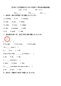 四川省广元市苍溪县片区2024年英语三下期中综合测试试题含答案