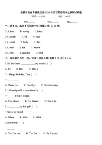 安徽省淮南市潘集区届2024年三下英语期中达标测试试题含答案