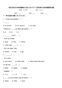 大理白族自治州南涧彝族自治县2024年三下英语期中达标检测模拟试题含答案