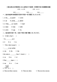 大理白族自治州弥渡县2024届英语三年级第二学期期中复习检测模拟试题含答案