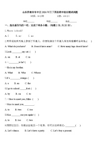 山东济南市市中区2024年三下英语期中综合测试试题含答案