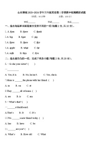 山东聊城2023-2024学年三年级英语第二学期期中检测模拟试题含答案