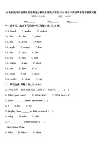 山东省滨州市滨城区滨北街道办事处北城英才学校2024届三下英语期中统考模拟试题含答案