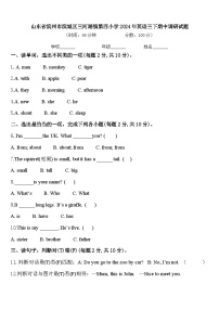 山东省滨州市滨城区三河湖镇第四小学2024年英语三下期中调研试题含答案