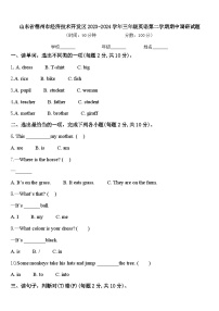 山东省德州市经济技术开发区2023-2024学年三年级英语第二学期期中调研试题含答案