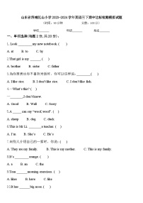 山东省济南匡山小学2023-2024学年英语三下期中达标检测模拟试题含答案