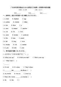 广东省河源市紫金县2024届英语三年级第二学期期中统考试题含答案