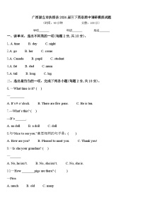 广西崇左市扶绥县2024届三下英语期中调研模拟试题含答案