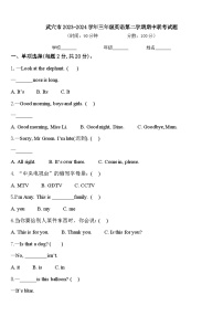 武穴市2023-2024学年三年级英语第二学期期中联考试题含答案