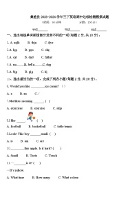 桑植县2023-2024学年三下英语期中达标检测模拟试题含答案