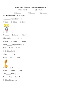 枣庄市市中区2024年三下英语期中调研模拟试题含答案