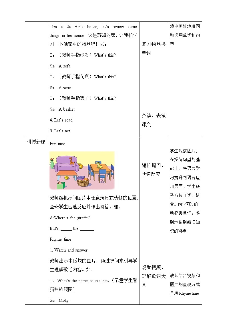 Unit 1 Where's Kitty Fun time & Rhyme time教案02