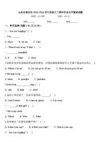 山东省泰安市2023-2024学年英语三下期中学业水平测试试题含答案