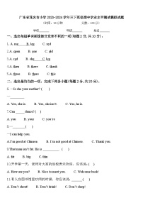 广东省茂名市小学2023-2024学年三下英语期中学业水平测试模拟试题含答案