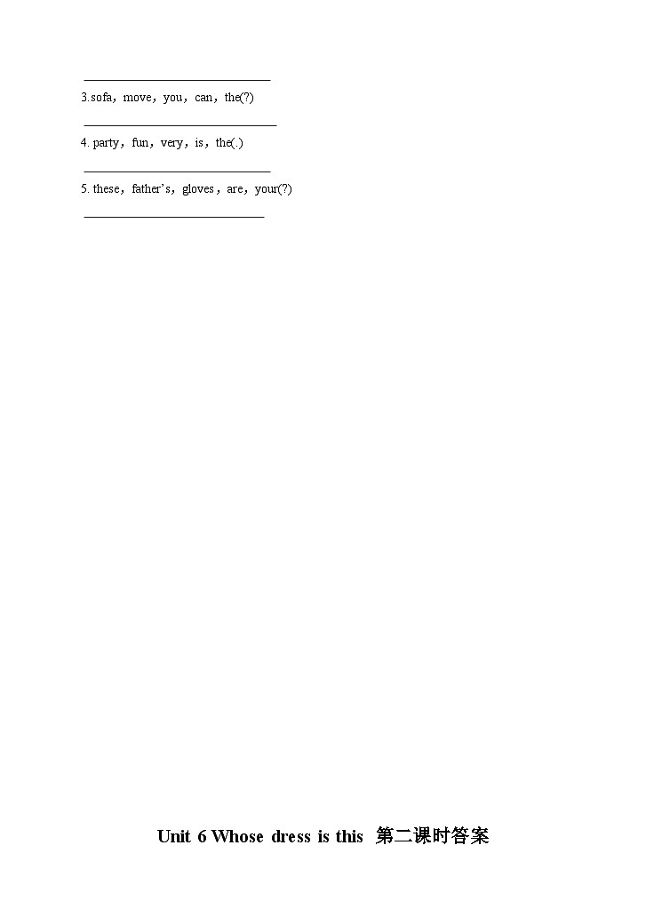 Unit 6 Whose dress is this(2)  习题02